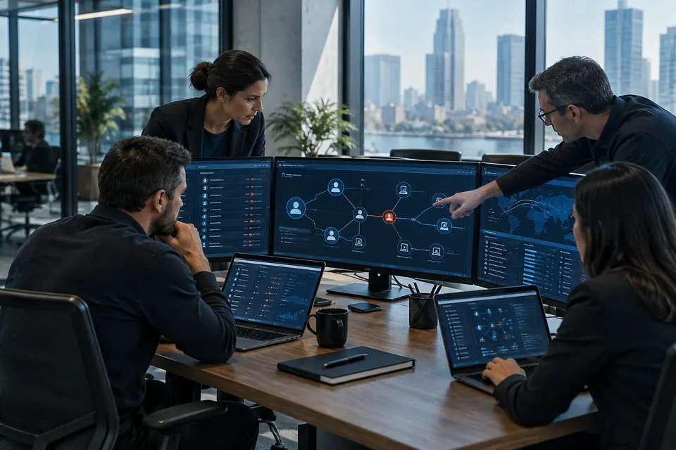 Incident responders examining enterprise identity and session pathways
