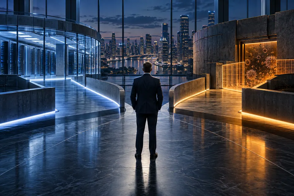 An executive choosing between two containment pathways in a physical infrastructure model